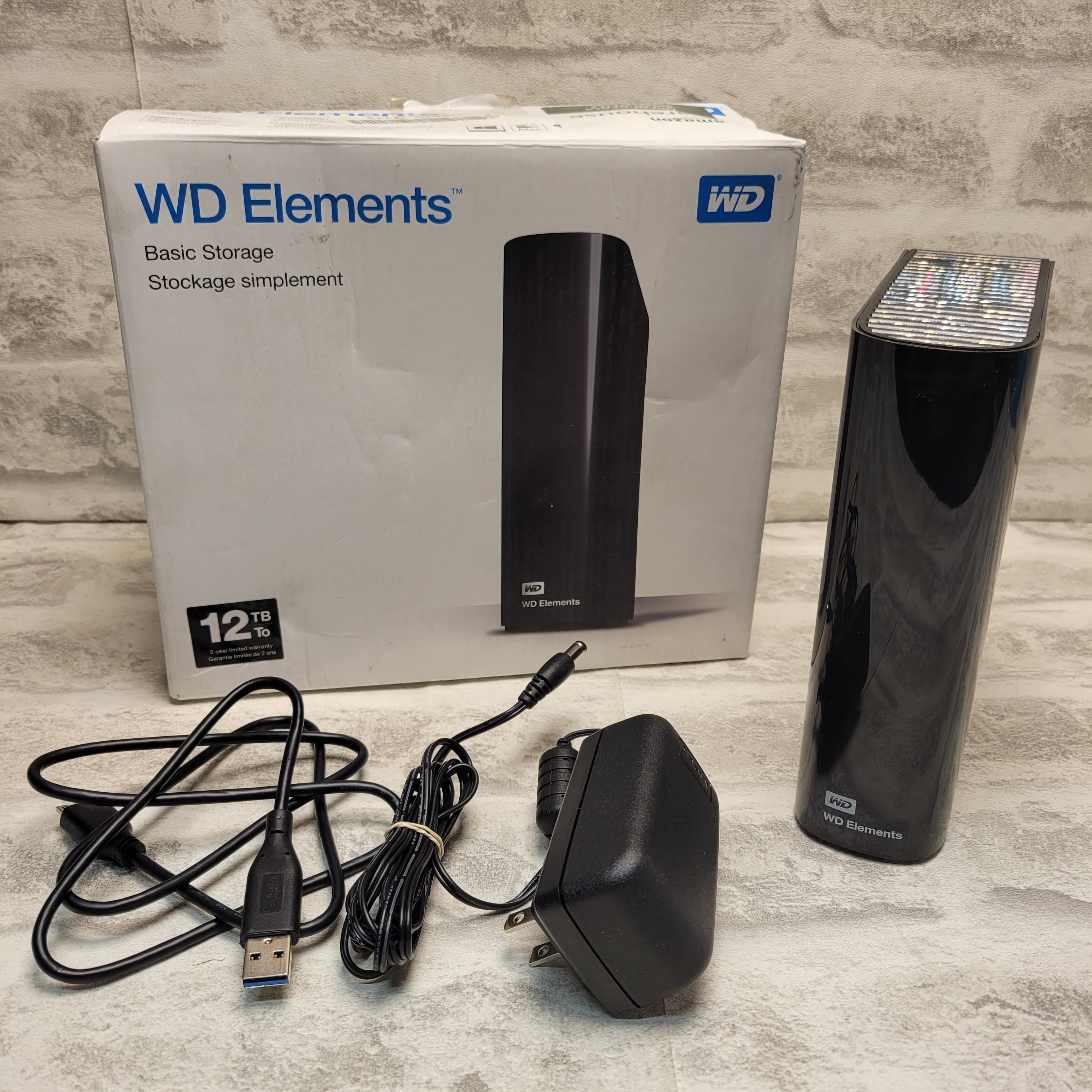 WD 12TB Elements Desktop Hard Drive HDD, USB 3.0 - WDBWLG0120HBK-NESN (7835911651566)